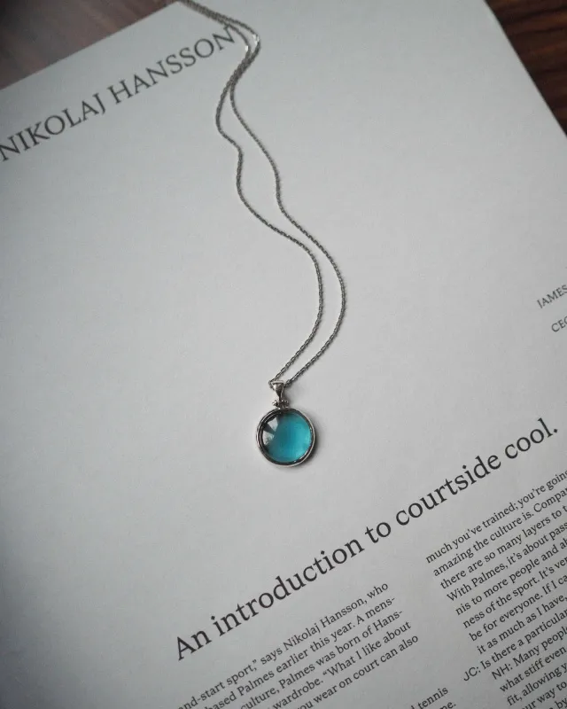 Подвеска с голубым ситаллом