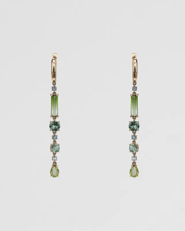 Серьги с турмалинами и празиолитами