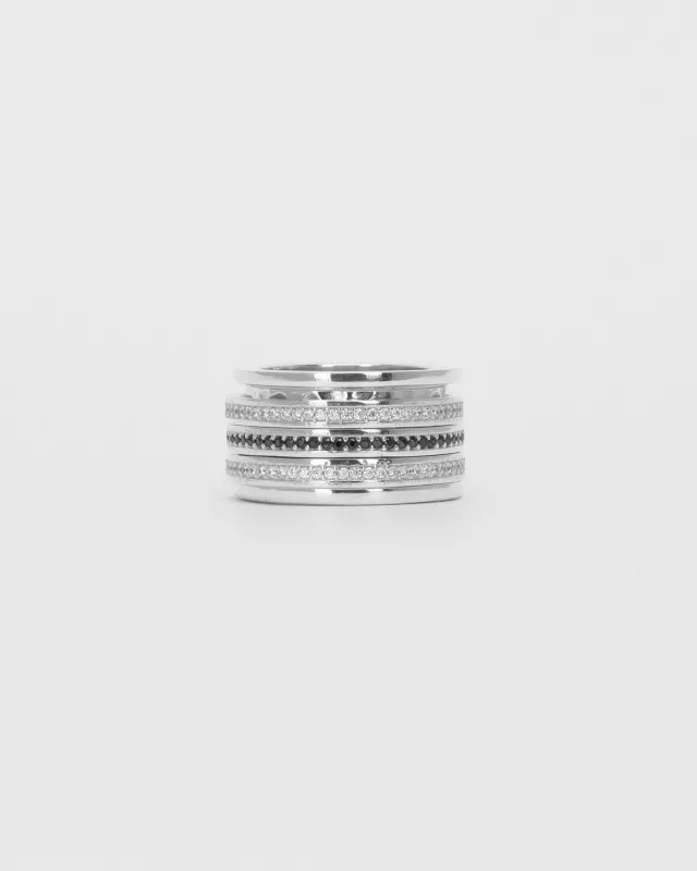 Кольцо-спиннер с фианитами