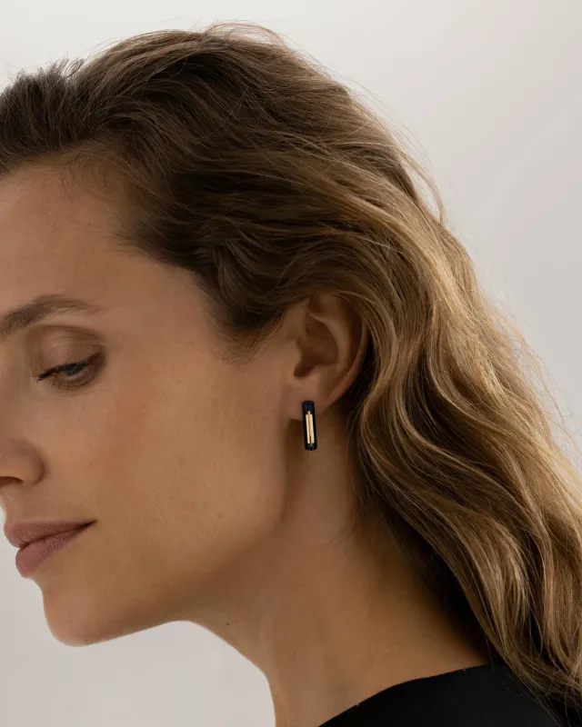 Серьги-тубусы Una с содалитом