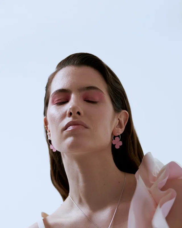 Серьги-кольца Цветки