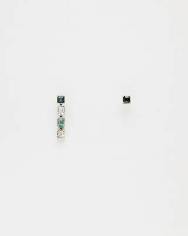 Ассиметричные серьги со шпинелью