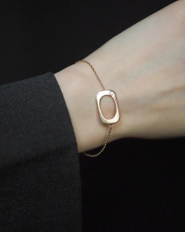 Браслет Овал с цирконом