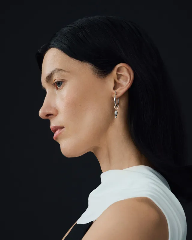 Моносерьга-конёк с гранатом