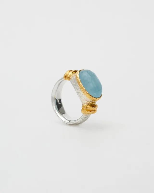 Кольцо с аквамарином
