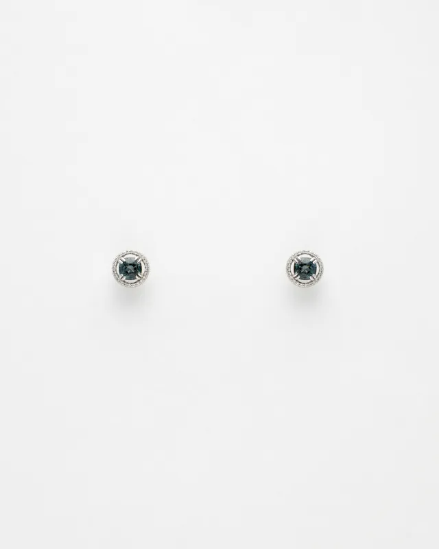 Пусеты со шпинелью и бриллиантами