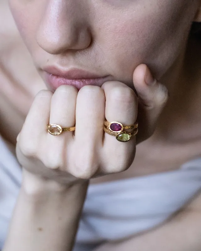 Кольцо с турмалином