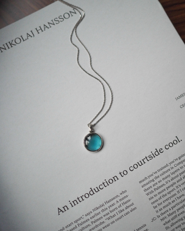 Подвеска с голубым ситаллом