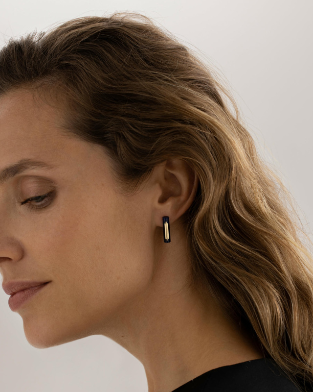 Серьги-тубусы Una с содалитом