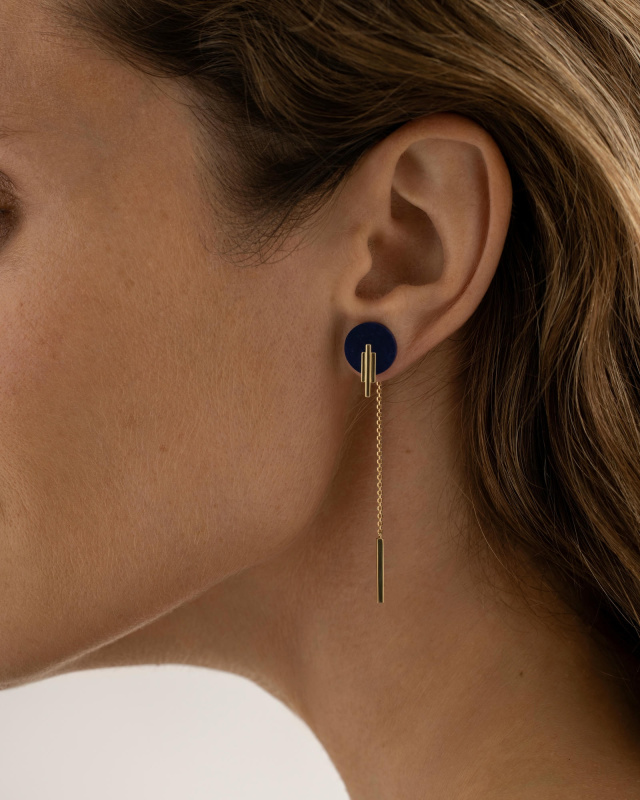 Двойные серьги Una с содалитом