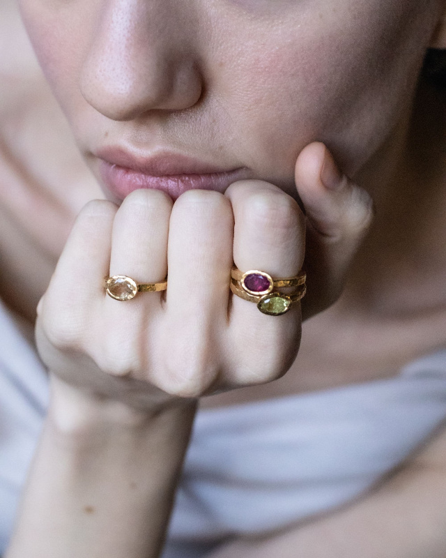 Кольцо с турмалином